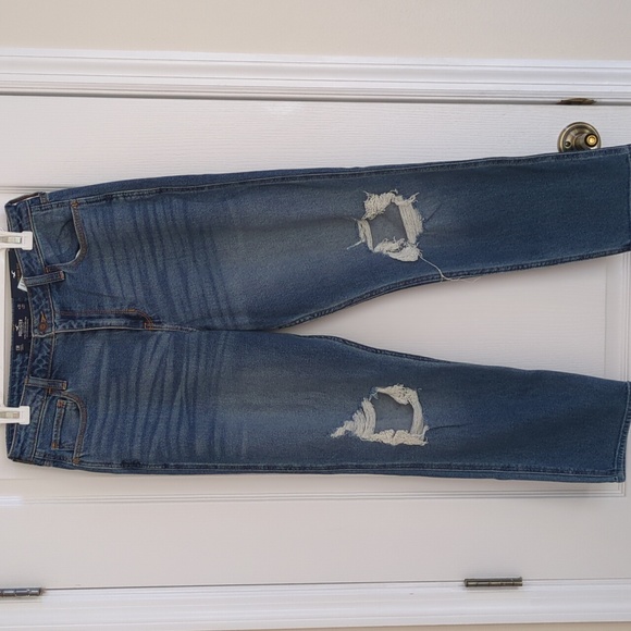 Hollister Women's High Rise Distressed Mom Denim Jeans - Picture 3 of 11